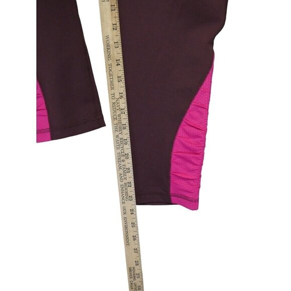 Patagonia Leggings Capri Cropped Leggings Workout Sz L Burgundy Pink Athletic - Picture 10 of 10